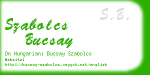 szabolcs bucsay business card